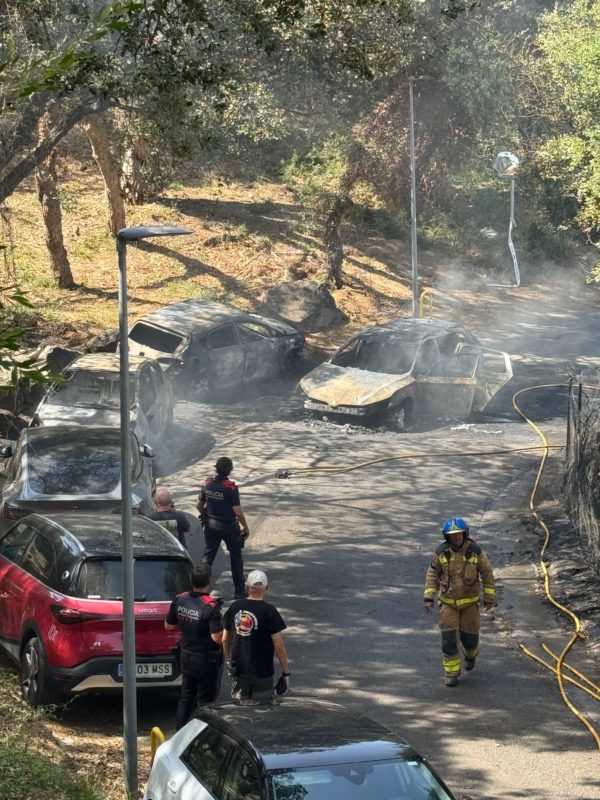 Diversos cotxes incendiats a Sa Riera